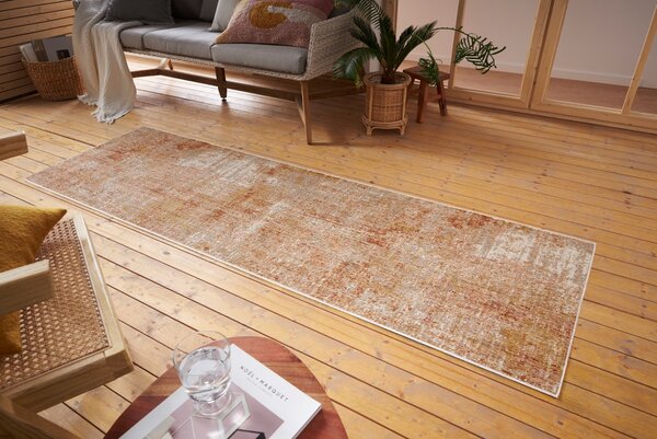 Hanse Home, AKCE: 80x200 cm Běhoun Cairo 105585 Gizeh Cream Red – na ven i na doma, oranžová, chodba / předsíň