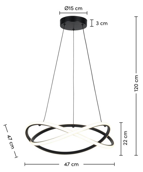 ZÁVĚSNÉ SVÍTIDLO, 47/120 cm Collett's Monde - Online Only svítidla, Online Only