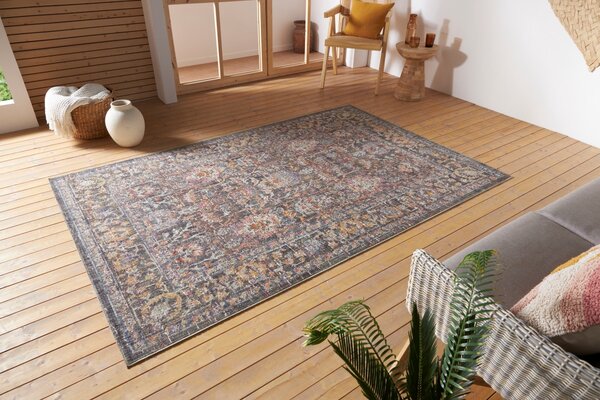 Hanse Home, Kusový koberec Cairo 105588 Port Said Cream Blue – na ven i na doma, 200x280, modrá, chodba / předsíň