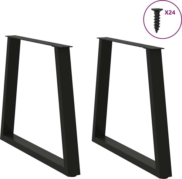 VidaXL Nohy k jídelnímu stolu ve tvaru V, 2 ks, , 80 x (72-73,3) cm, ocel [4012574] Barva: Černá
