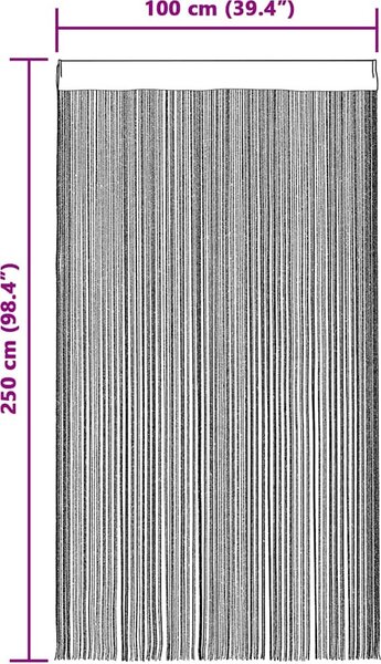 VidaXL Provázkové záclony 2 ks 100x250 cm [132402] Barva: Béžová