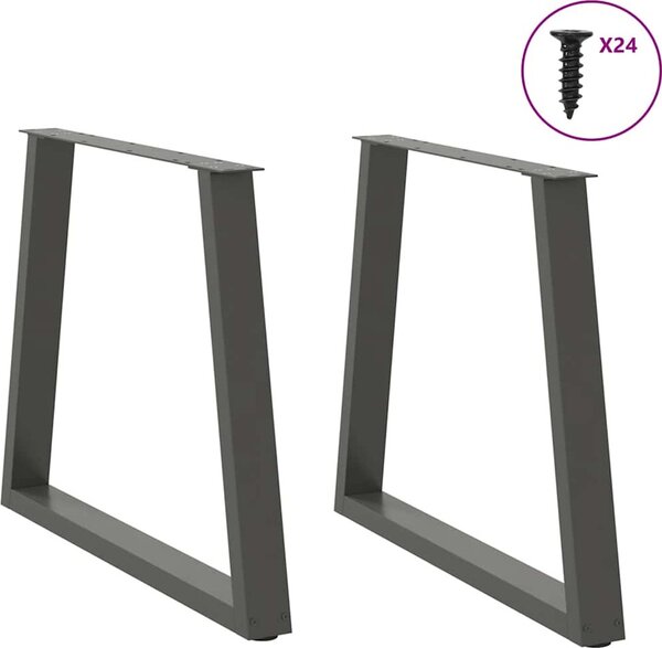 VidaXL Nohy k jídelnímu stolu ve tvaru V, 2 ks, , 80 x (72-73,3) cm, ocel [4012574] Barva: Černá