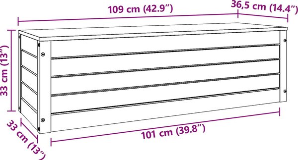 VidaXL Úložný box 109x36,5x33 cm masivní borové dřevo [865371] Barva: Přírodní