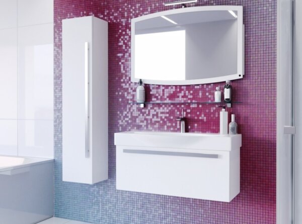 Lavedo Sorizo White 190 vysoká závěsná skříňka do koupelny