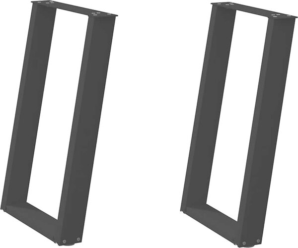 VidaXL Nohy k jídelnímu stolu ve tvaru U, 2 ks, ocel, 50 x (72-73) cm, ocel [4012785] Barva: Černá
