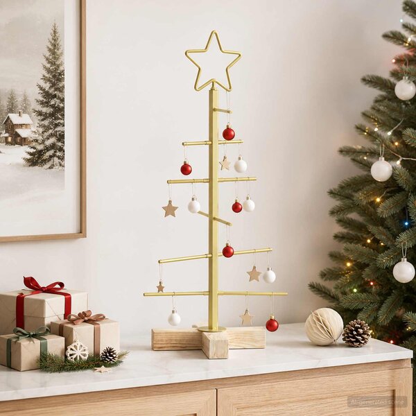 VidaXL Kovový vánoční stromek se stojanem KUOPIO 60 cm Ocel [42053866] Barva: Černá