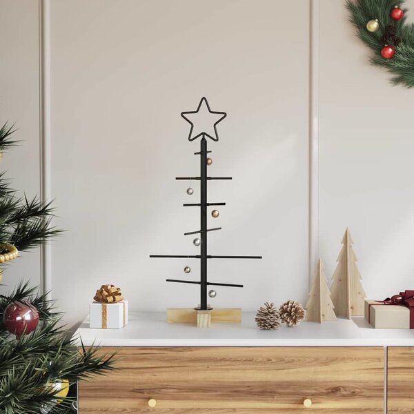 VidaXL Kovový vánoční stromek se stojanem KUOPIO 60 cm Ocel [42053866] Barva: Černá