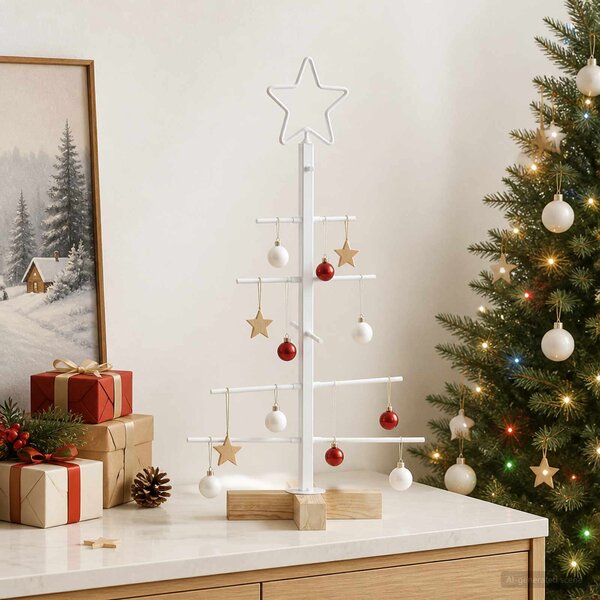 VidaXL Kovový vánoční stromek se stojanem KUOPIO 60 cm Ocel [42053866] Barva: Černá
