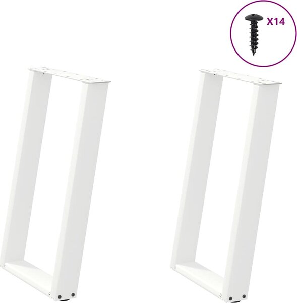 VidaXL Nohy k jídelnímu stolu ve tvaru U, 2 ks, ocel, 50 x (72-73) cm, ocel [4012785] Barva: Černá