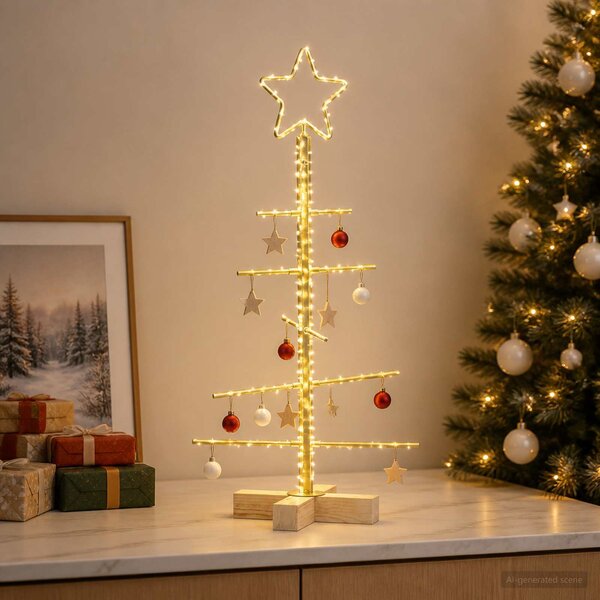 VidaXL Kovový vánoční stromek se stojanem KUOPIO 60 cm Ocel [42053866] Barva: Černá