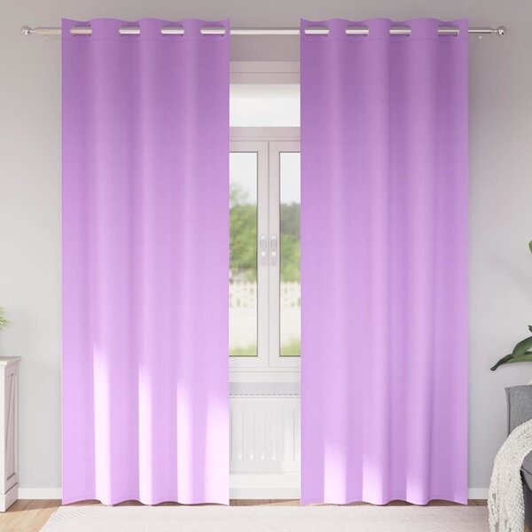 VidaXL Závěsy na zatemnění s kroužky 2 ks 260 x 140 cm [4107422] Barva: Fialová