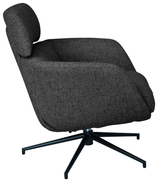 RELAXAČNÍ KŘESLO, kov, textil, černá, tmavě šedá Dieter Knoll - Relaxační křesla