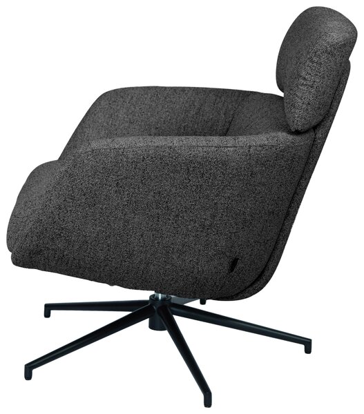 RELAXAČNÍ KŘESLO, kov, textil, černá, tmavě šedá Dieter Knoll - Relaxační křesla