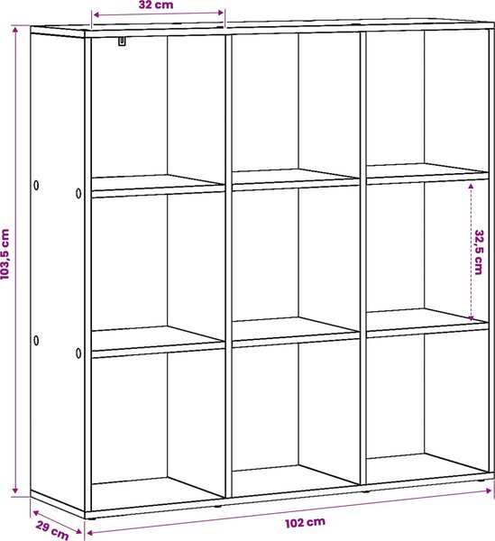 VidaXL Knihovna/dělící stěna 102x29x103,5 cm kompozit [8015688] Barva: dub sonoma