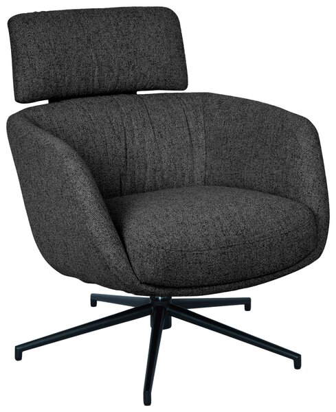 RELAXAČNÍ KŘESLO, kov, textil, černá, tmavě šedá Dieter Knoll - Relaxační křesla
