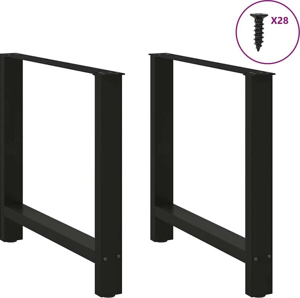 VidaXL Nohy k jídelnímu stolu z oceli 2 ks 80 x (72-73) cm ocel [4013312] Barva: Černá