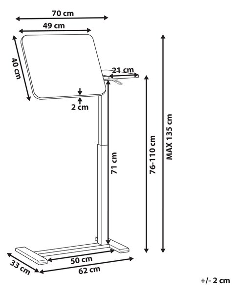 Manuálně nastavitelný stojan na notebook SCHOLA Světle zelená 70 cm 40 cm