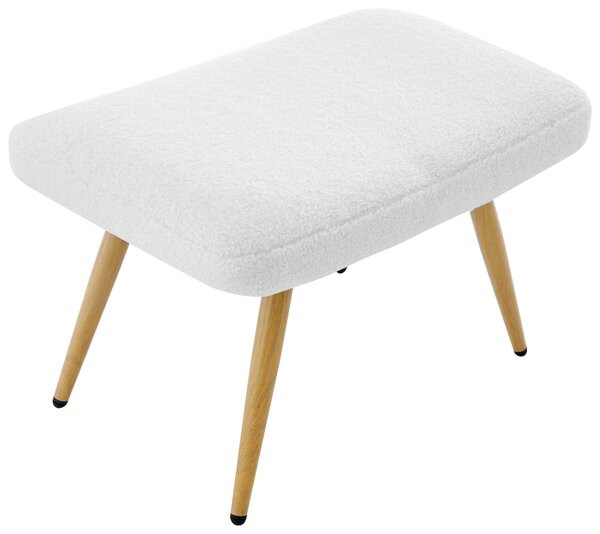 RELAXAČNÍ KŘESLO S TABURETEM, kov, textil, bílá Ti'me - Křesla klasická