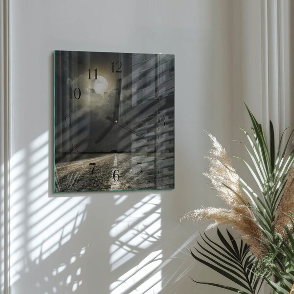 Skleněné hodiny na stěnu Cesta Měsíce zskc-30x30-00176825