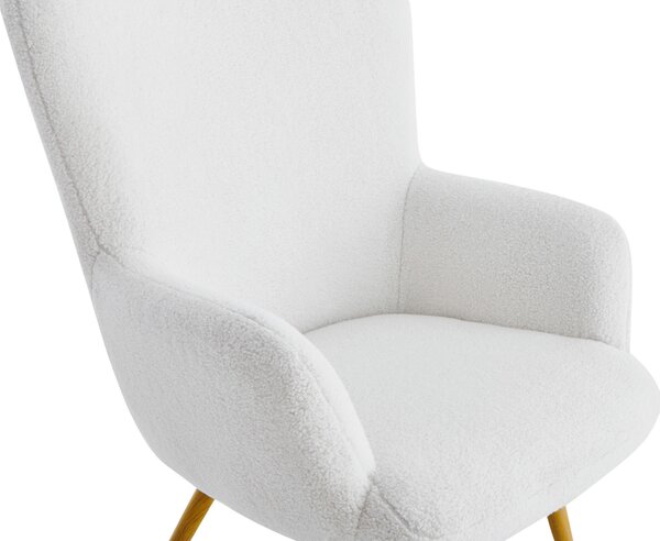 RELAXAČNÍ KŘESLO S TABURETEM, kov, textil, bílá Ti'me - Křesla klasická