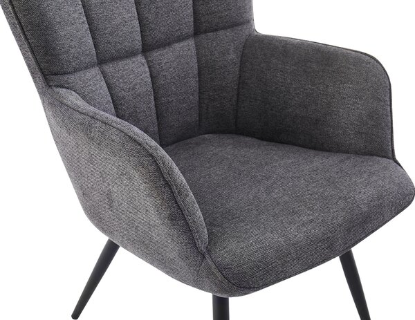 RELAXAČNÍ KŘESLO S TABURETEM, kov, textil, tmavě šedá Ti'me - Křesla klasická