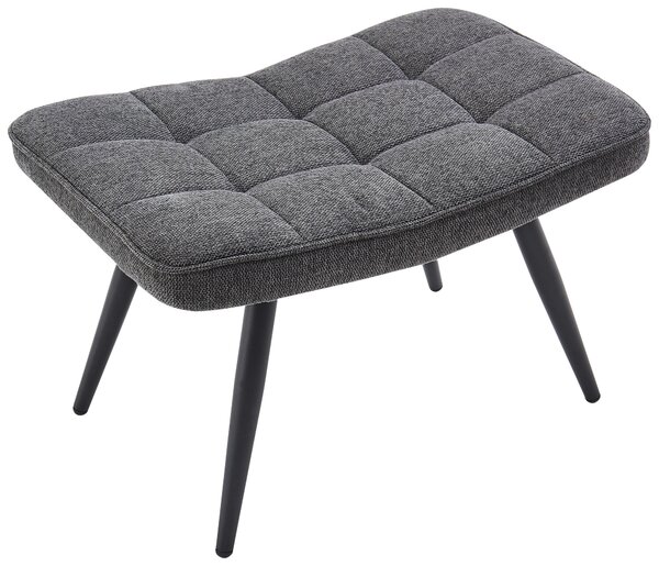 RELAXAČNÍ KŘESLO S TABURETEM, kov, textil, tmavě šedá Ti'me - Křesla klasická