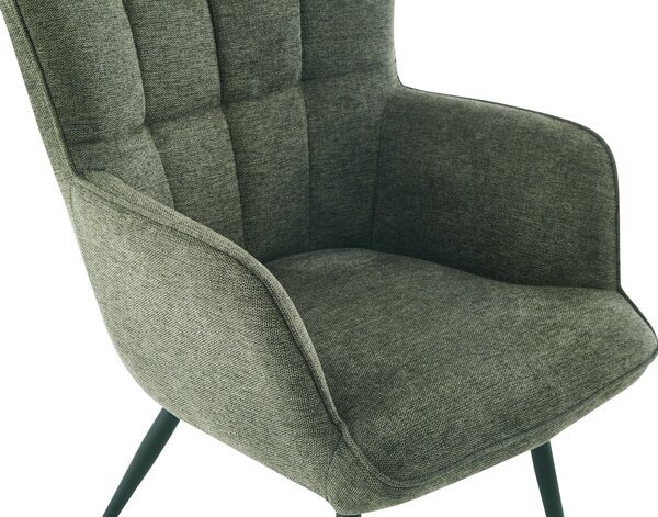 RELAXAČNÍ KŘESLO S TABURETEM, kov, textil, zelená Ti'me - Křesla klasická