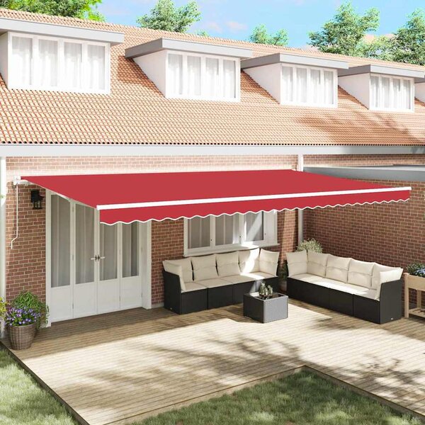 VidaXL Stahovací markýza 600 × 300 cm Látka a hliník [3426479] Barva: Hnědá
