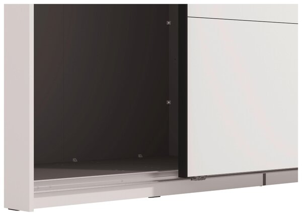 SKŘÍŇ S POSOUVACÍMI DVEŘMI, bílá, 220/217,5/61 cm Xora - Šatní skříně
