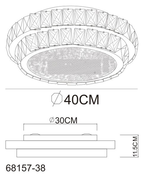 Globo KLARA 68157-38 LED přisazené stropní svítidlo | 38W LED | 2818lm