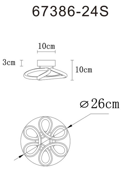 Globo MELISAND 67386-24S LED přisazené stropní svítidlo | 24W LED | 1320lm