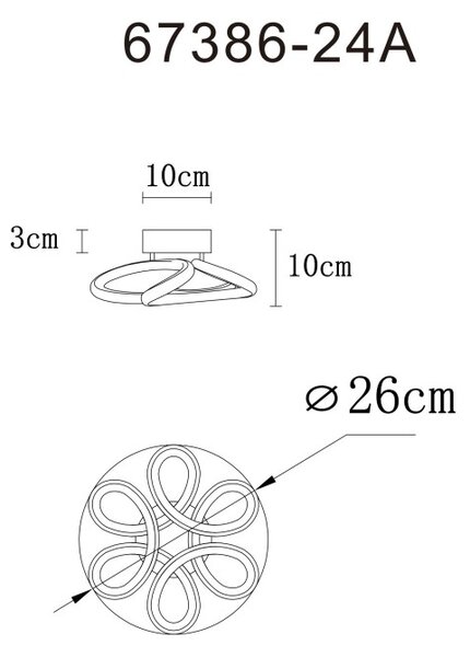 Globo MELISAND 67386-24A LED přisazené stropní svítidlo | 24W LED | 1400lm