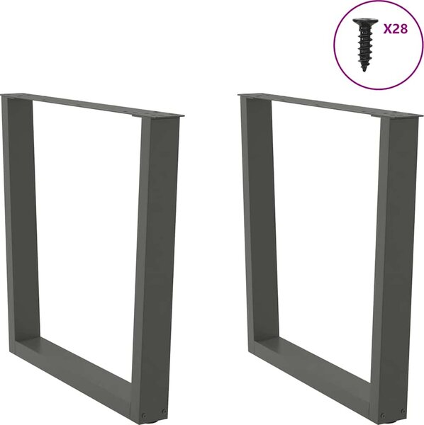 VidaXL Nohy k jídelnímu stolu ve tvaru V, 2 ks, , 80 x (72-73,3) cm, ocel [4012665] Barva: antracitová