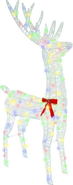 VidaXL Sáně tažené sobem 70 x 24 x 128 cm Akryl 200 LED [42019078] Barva: Studená bílá