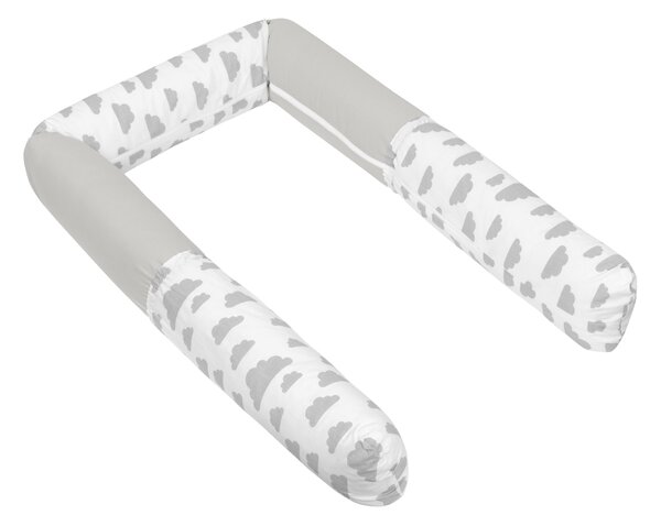 BELLATEX Mantinel do dětské postýlky - VÁLEC Šedá,Bílá průměr 12x240 cm