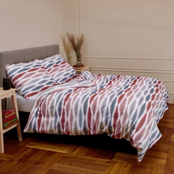 Povlečení FLANEL aqua stripe vínovomodrá 140 x 200/70 x 90 cm