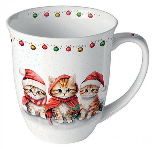Porcelánový vánoční hrnek Koťata 400 ml