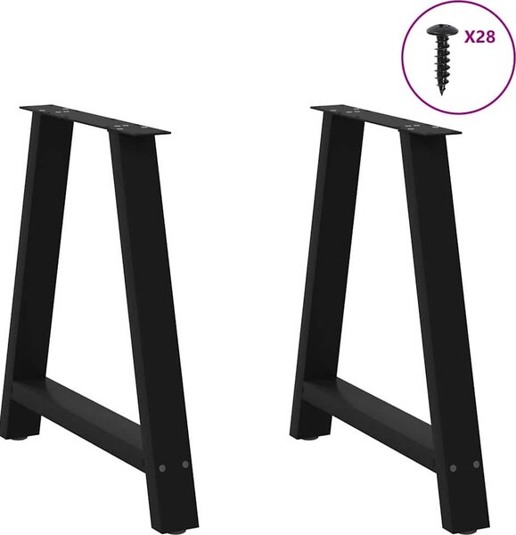 VidaXL Nohy k jídelnímu stolu ve tvaru A, 2 ks, , 80 x (72-73) cm, ocel [4012858] Barva: Černá
