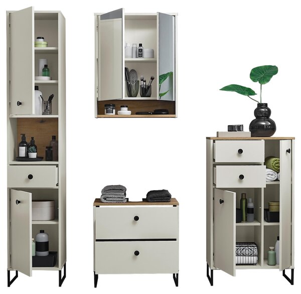 MIDI SKŘÍŇKA, barvy dubu, kašmírová, 60/106/32 cm Venda - Koupelnové série