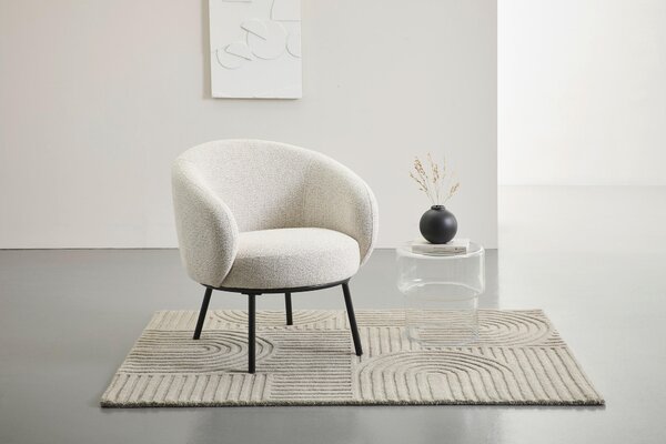 DESIGNOVÉ KŘESLO, kov, textil, černá, světle šedá Lomoco - Křesla klasická