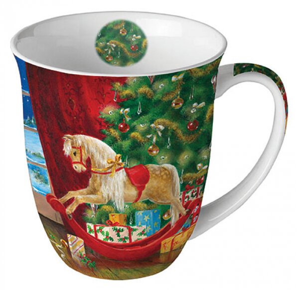 Porcelánový vánoční hrnek Houpací koník 400 ml
