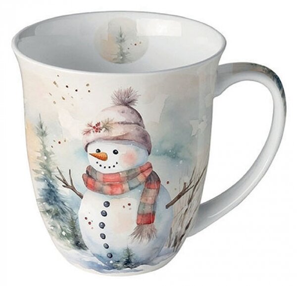 Porcelánový vánoční hrnek Sněhulák 400 ml
