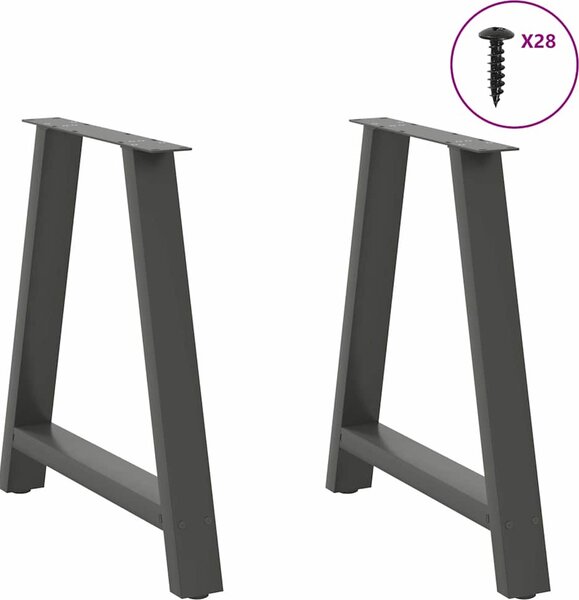 VidaXL Nohy k jídelnímu stolu ve tvaru A, 2 ks, , 80 x (72-73) cm, ocel [4012858] Barva: Černá