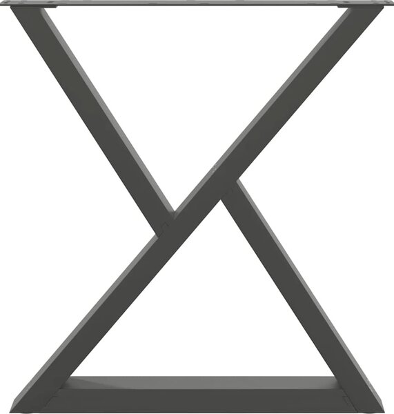 VidaXL Nohy k jídelnímu stolu 2 ks ocel 80 x (72-73,3) cm ocel [4012729] Barva: Černá