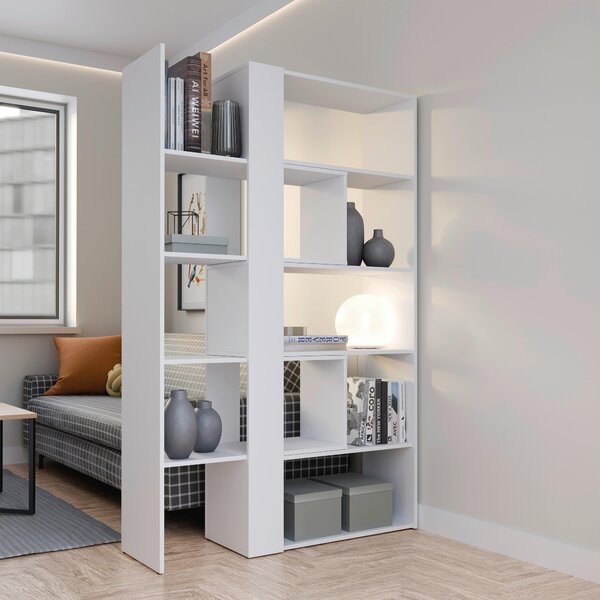REGÁL, bílá, 82-146/180/35 cm Modern Living - Knihovny