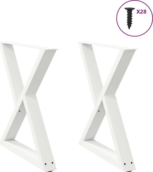 VidaXL Nohy k jídelnímu stolu 2 ks ocel 80 x (72-73,3) cm ocel [4012729] Barva: Černá