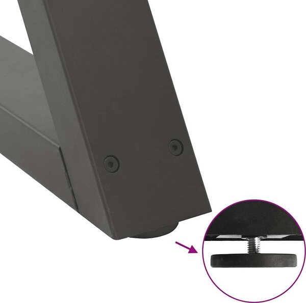 VidaXL Nohy k jídelnímu stolu 2 ks ocel 80 x (72-73,3) cm ocel [4012729] Barva: Černá