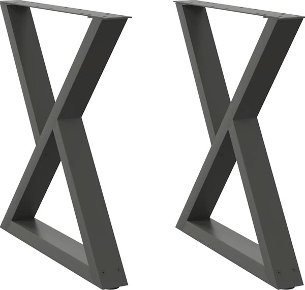 VidaXL Nohy k jídelnímu stolu 2 ks ocel 80 x (72-73,3) cm ocel [4012729] Barva: Černá