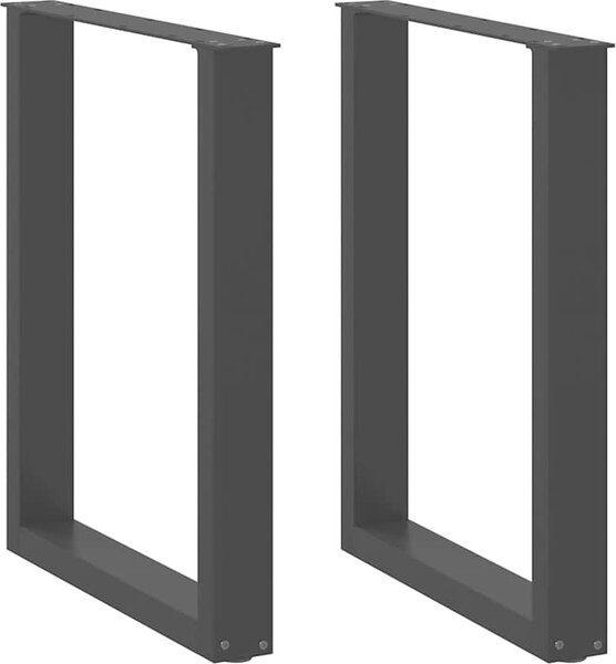 VidaXL Nohy k jídelnímu stolu ve tvaru U, 2 ks, ocel, 60 x (72-73) cm, ocel [4013180] Barva: Černá