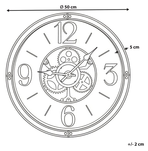 Nástěnné hodiny ALBACETE 50 cm Černá